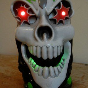 Grave Digger Monster Jam Plastic Skull Head Cup Scary Light Up Mug Or Decor 6.5”